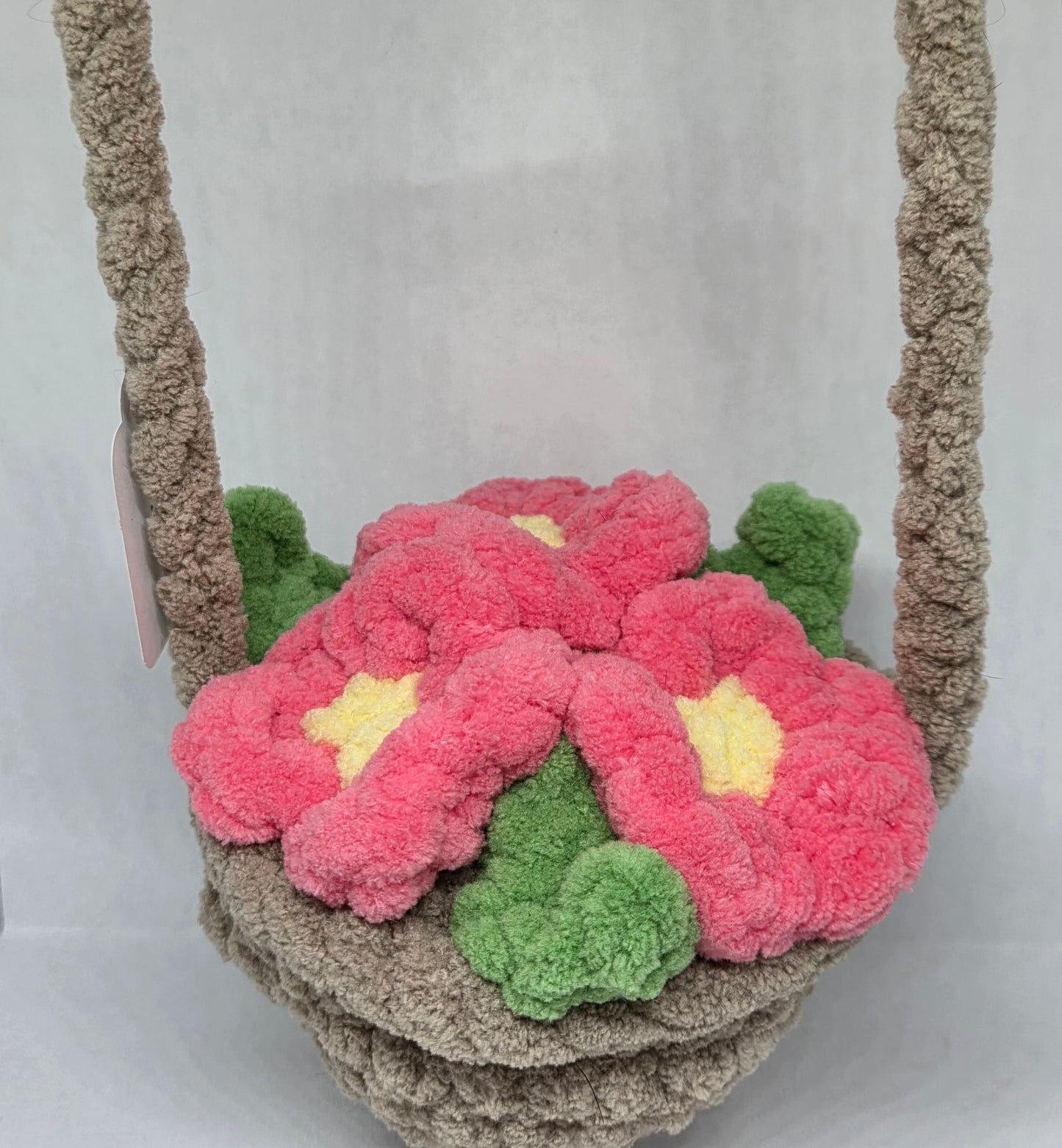 Pink flower hanging basket