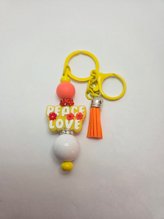 Peace love keychain