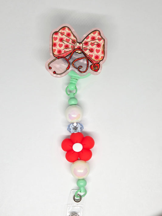 Stethoscope bow badge reel