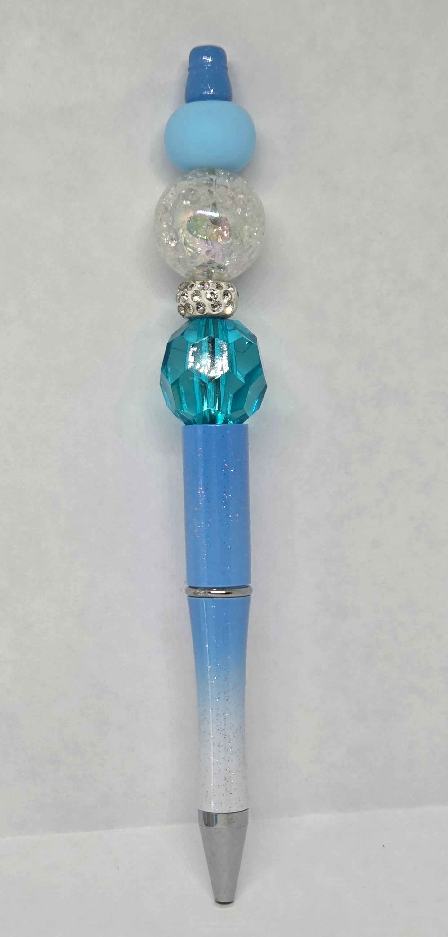 Blue and white pen