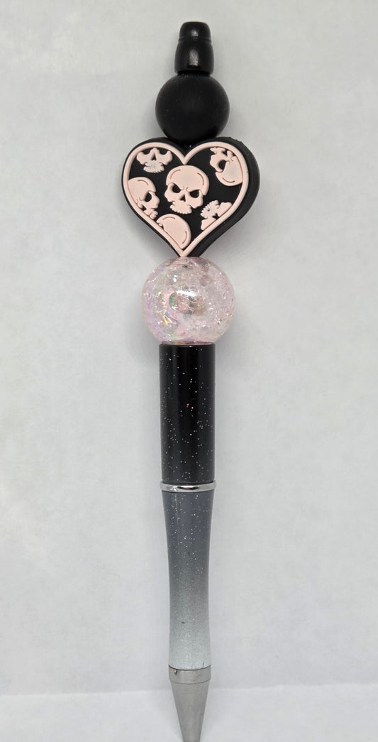 Skull heart pen