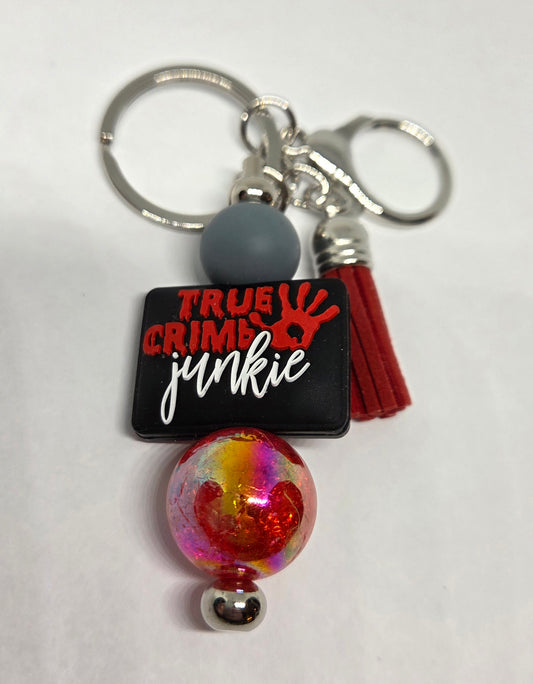 True Crime Junkie keychain