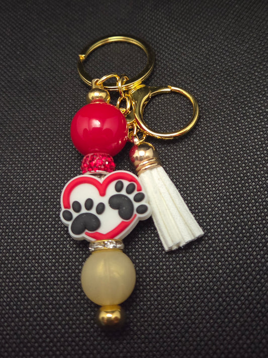 Paw print keychain
