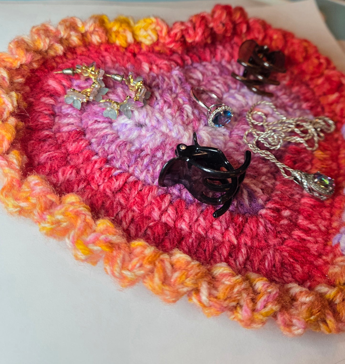 Crochet Heart Trinket/Jewelry Dish