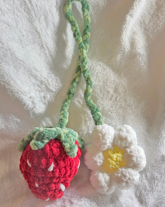 Strawberry rearview mirror accessory